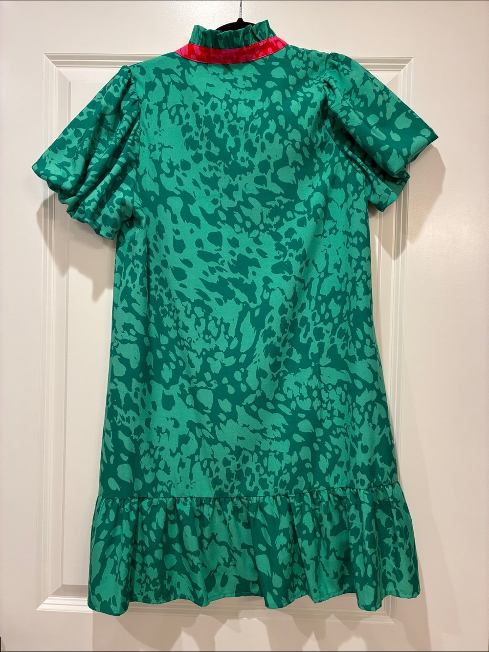 THML Green Print Ruffle-Hem Dress - Picture 3 of 3